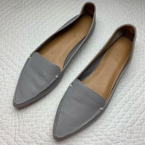 J. Crew Gray Silver Leather Loafers Flats 8.5
